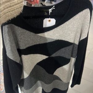 Women's Black and Gray Sweater cashmere xl